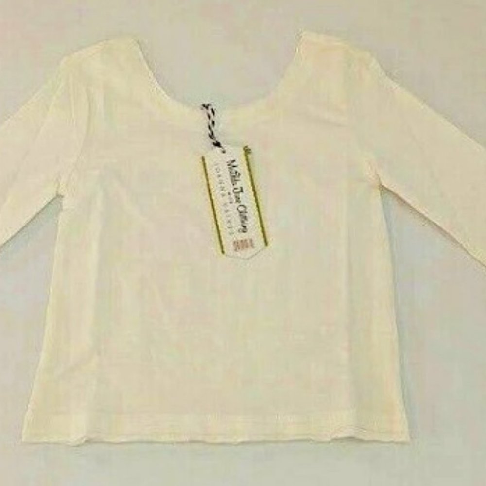 Matilda Jane with Joanna Gaines Simply Content Cream Raw-edged L/S Tee NWT 2T